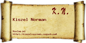 Kiszel Norman névjegykártya